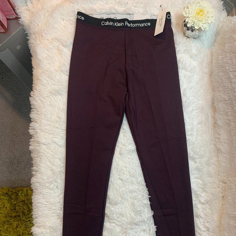 Calvin Klein Performance Stretch High Waist Leggings, Burgundy, Size S,L,XL